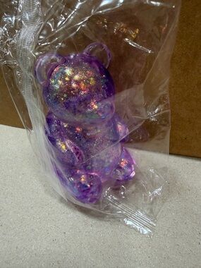 Purple Glitter squishy Bear toy sensory stress toy Squishy bear toy new